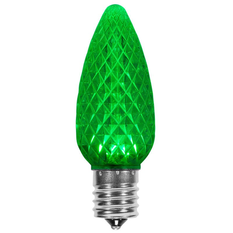 Smart Sprinkler Genius-25 Pack C9 Green LED Superbrite Holiday Christmas Faceted Bulb-Smart Sprinkler Genius-81875-