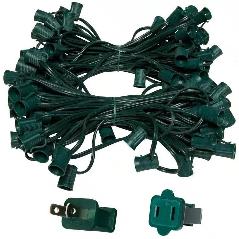 Smart Sprinkler Genius-C9 Green Socket Holiday Lighting Wire 100 FT | 12" Spacing-Smart Sprinkler Genius-81922-