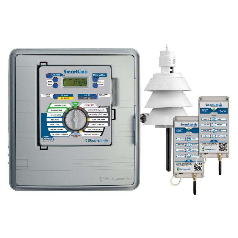 Smart Sprinkler Genius-Weathermatic SL1616 16 Zone Controller and 1-Year SmartLink CAT M1 Cellular Network Bundle | SL1616-1YR-BDL-FLOW-M1NA-Weathermatic-SL1616-1YR-BDL-FLOW-M1NA-