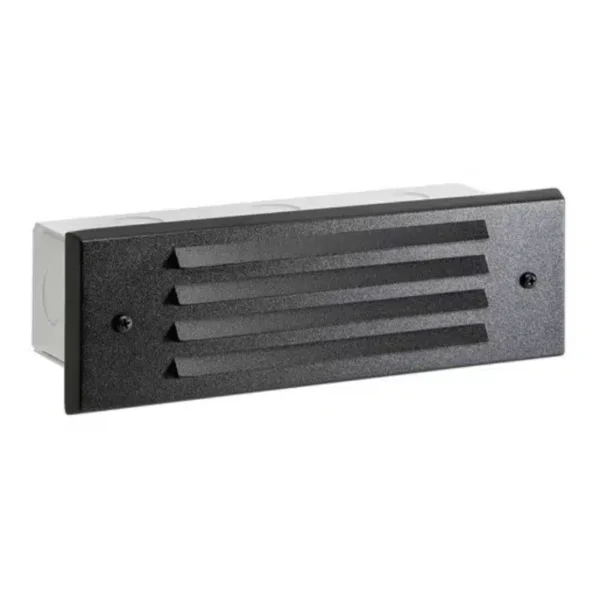 Vista 4246 9" Black Aluminum 2.5W 2950K LED Louvered Step Brick Light (SL-4246-B-2.5-W-T3)