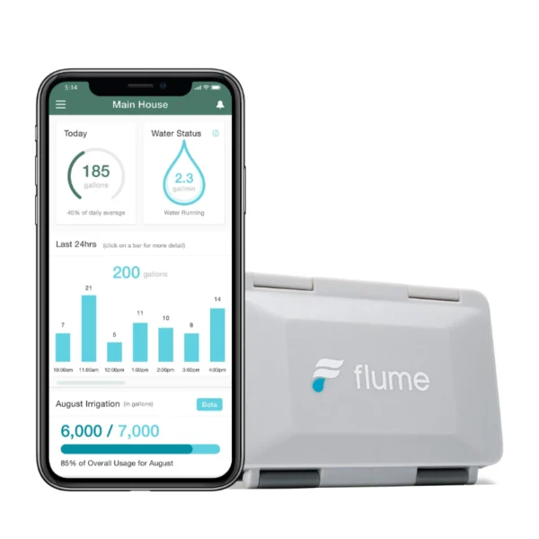 Flume Smart Home Water Monitor and Water Leak Detector (F2000)