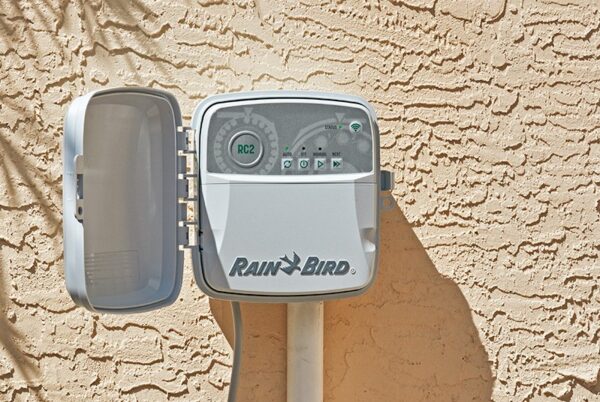 Rain Bird RC2 Smart Wi-Fi Controller On Wall Door Open Wi-Fi