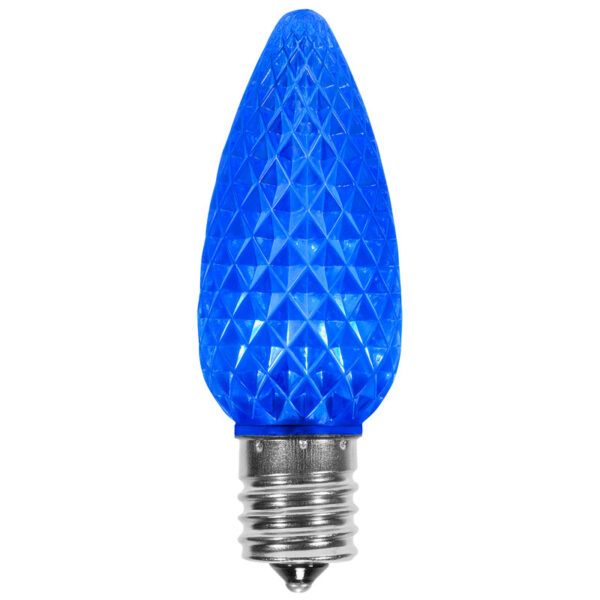 25 Pack C9 Blue LED Superbrite Holiday Christmas Faceted Bulb