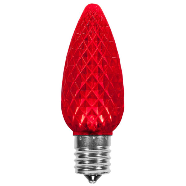 25 Pack Red C9 LED Superbrite Holiday Christmas Faceted Bulb